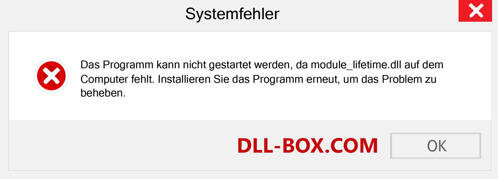 module_lifetime.dll-Datei fehlt?. Download für Windows 7, 8, 10 - Fix module_lifetime dll Missing Error unter Windows, Fotos, Bildern